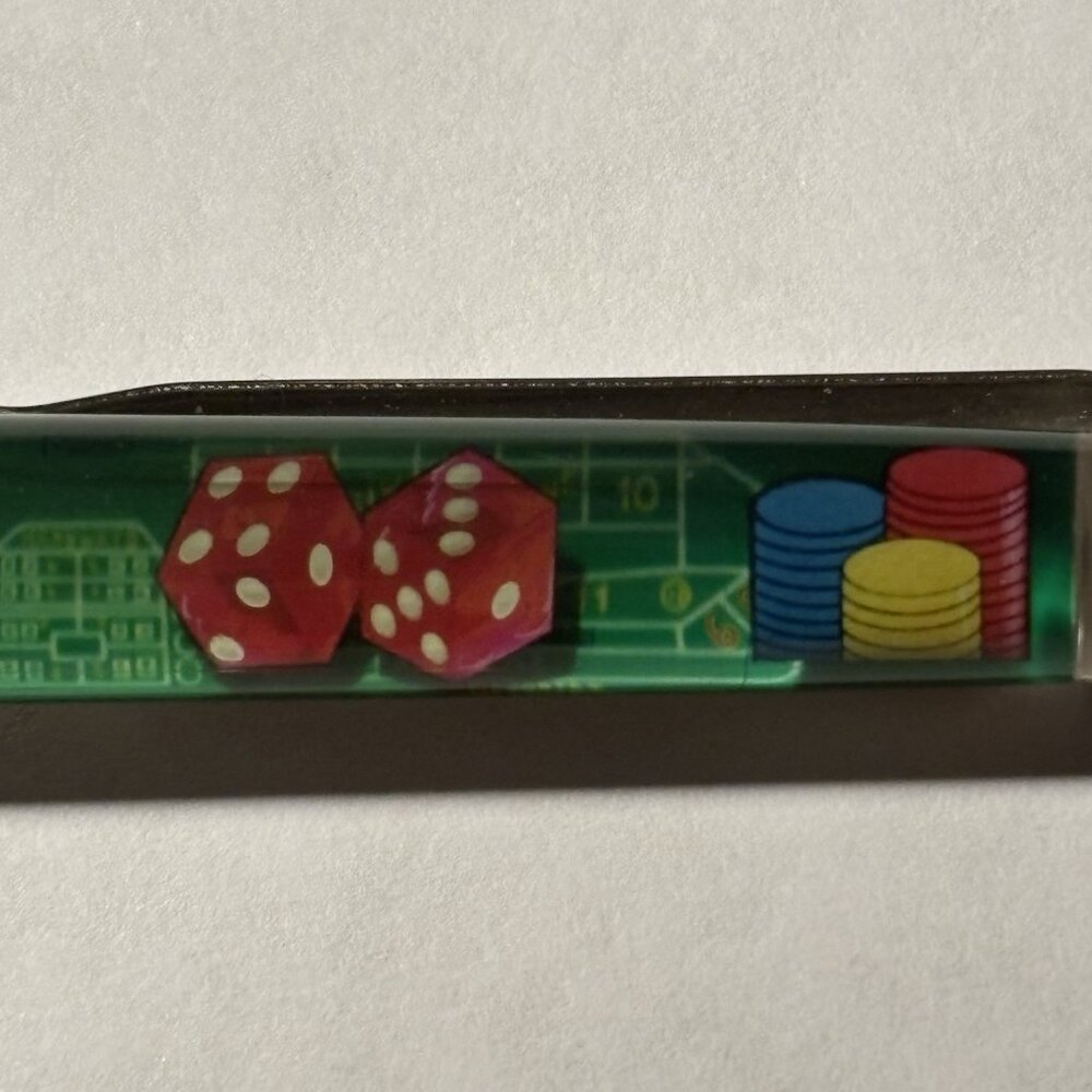 Las Vegas Craps Floaty Pen Red Dice Move by Game Table Poker Chip Stack Gambling